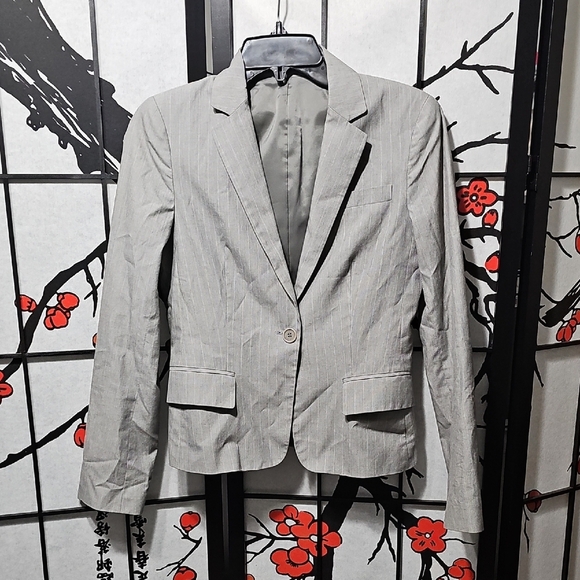 Theory Gray Pinstripe Blazer Jacket Size Small - Picture 1 of 6
